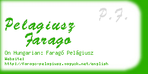 pelagiusz farago business card